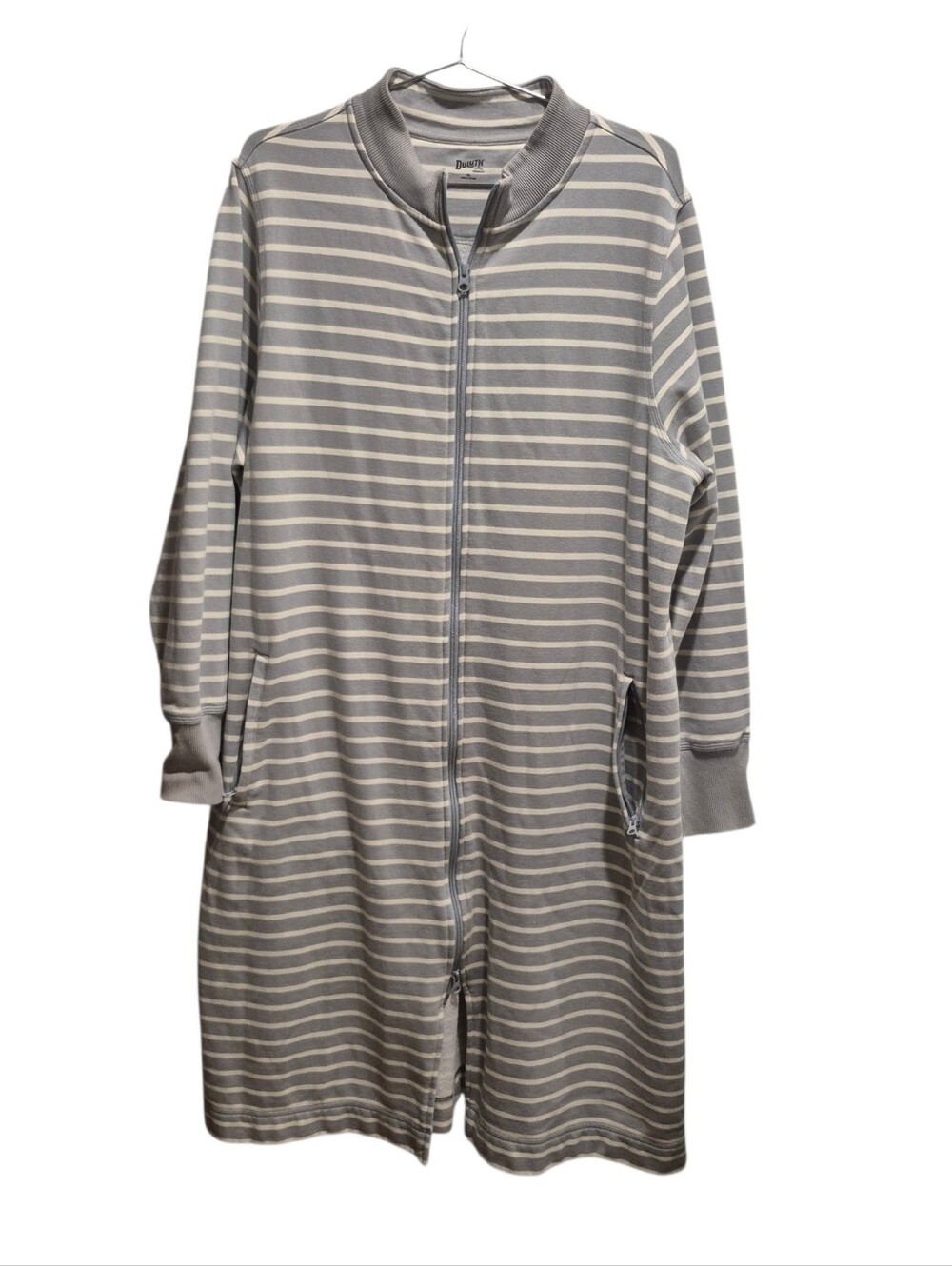 Duluth Trading Co Souped-Up Fleece Full Zip Robe Women's Size XL Gray